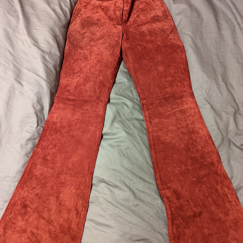 MNG suede leather pants